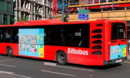 Publicidad en autobuses de Bilbao - Bilbobus . Bus PLus